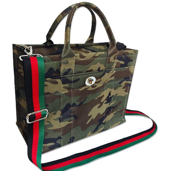 Cargo Tote Bag, Canvas Handbag Crossbody Purses Camouflage Everyday XD - Picture 1 of 7